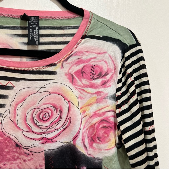 Lynn Richie Y2K Retro Patterned Silk Blend Top - Picture 4 of 5